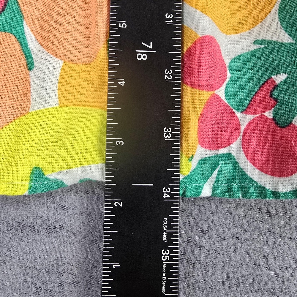 J Crew Dress Womens 0 Multicolor Fruit Print Ruffle Linen Blend Summer Party - Picture 7 of 14